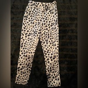 Satin/silk animal print pants